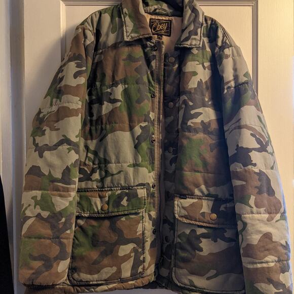 Obey Giant Mens Camo Parka Winter Jacket - Picture 4 of 7